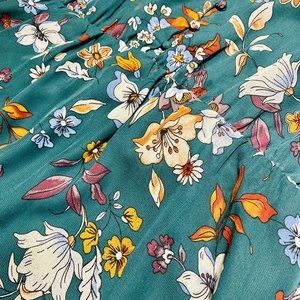 Green Floral Short Dress